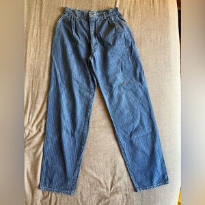 Vintage Lee High Rise Pleated Jeans - Striped - 8/10